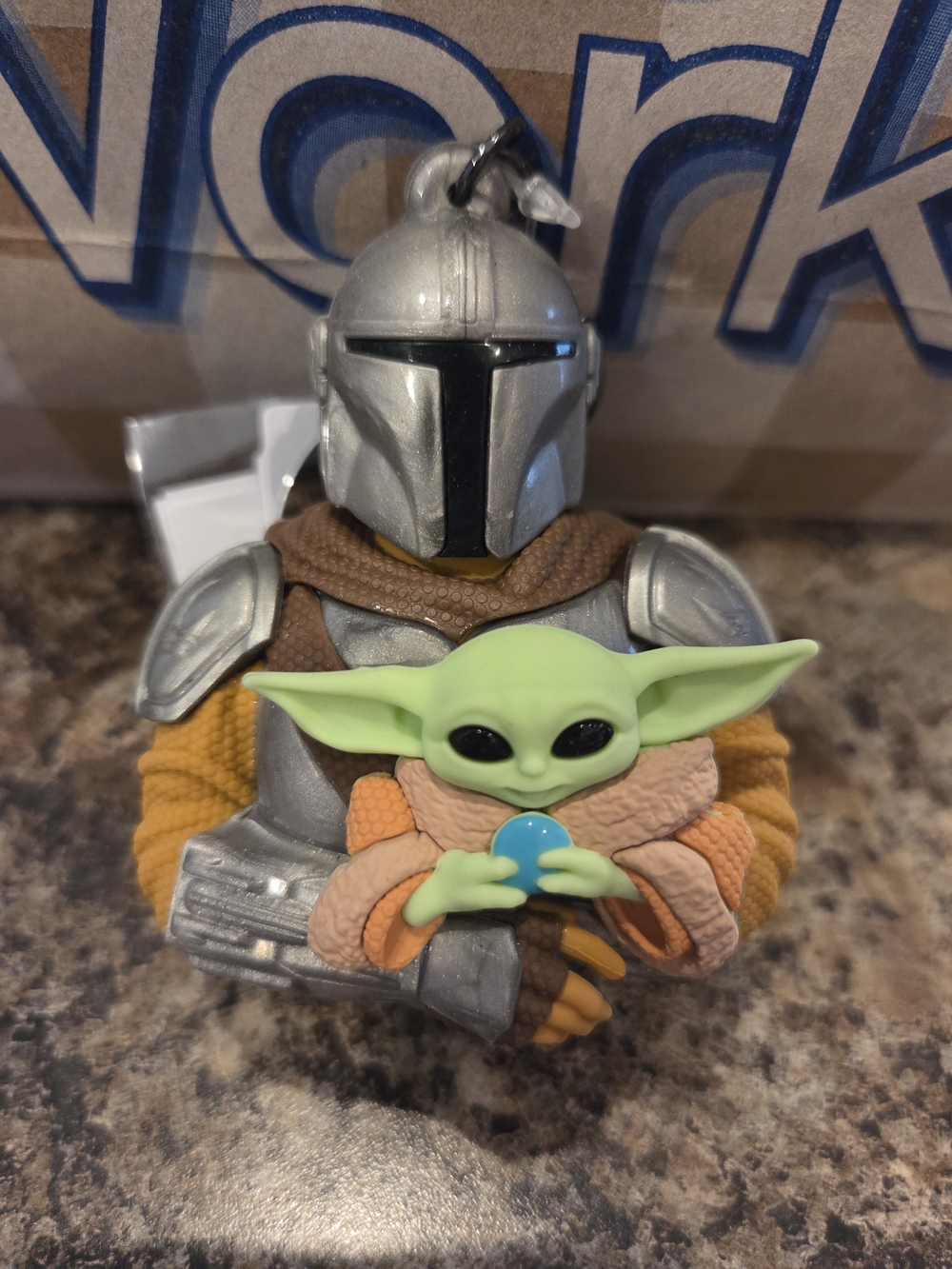 Silver Mandalorian & Green Grogu TALKING POCKETBAC HOLDER